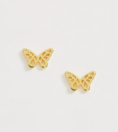 Серебряные позолоченные серьги-гвоздики ASOS DESIGN-Золотой