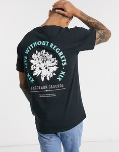 Черная футболка с принтом New Look-Черный