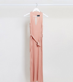Трикотажное платье с поясом ASOS DESIGN Maternity-Розовый