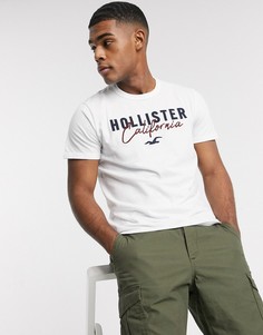 Белая футболка с логотипом Hollister-Белый
