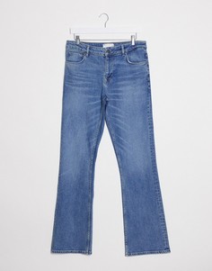 Синие расклешенные джинсы скинни с заниженной талией ASOS DESIGN-Синий