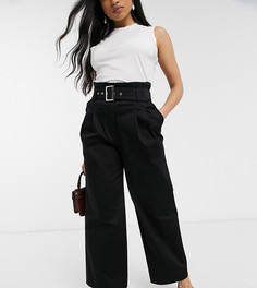 Черные широкие брюки с поясом River Island Petite-Розовый