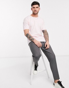 Розовая футболка с заниженной линией плеч Selected Homme-Розовый