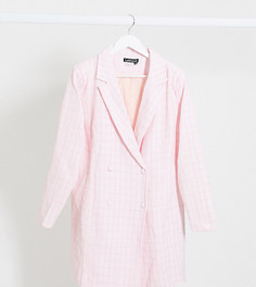 Розовое платье-пиджак из букле Lasula Plus-Розовый