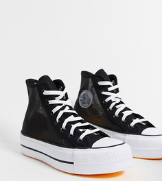 Эксклюзивные черные высокие сетчатые кеды на платформе Converse chuck taylor-Черный