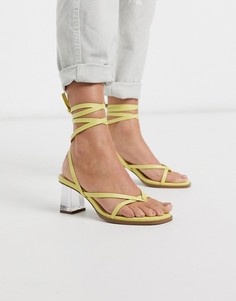 Босоножки на каблуке с квадратным носком E8 by Miista Deja-Зеленый