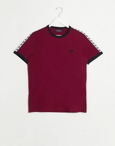 Бордовая футболка с кантом Fred Perry-Красный