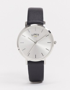 Часы с черным ремешком из искусственной кожи и серебристым циферблатом Limit-Черный