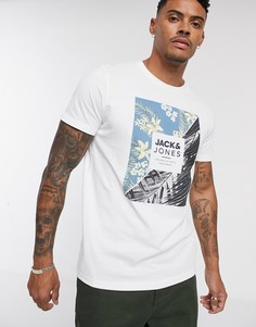 Белая футболка с принтом Jack & Jones Originals-Белый