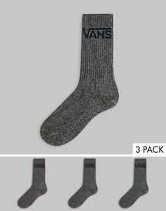 3 пары черных меланжевых носков Van-Черный Vans