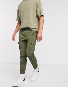Нейлоновые брюки карго цвета хаки Jack & Jones Intelligence-Зеленый
