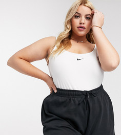 Боди-майка белого цвета с овальным вырезом Nike Plus-Белый