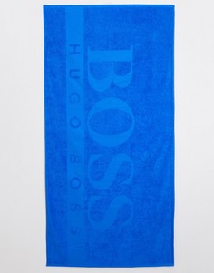 Синее пляжное полотенце с логотипом BOSS-Синий