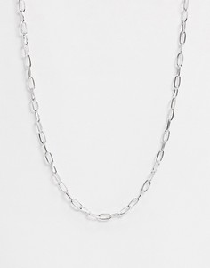 Серебристая цепочка с овальными звеньями Icon Brand-Серебряный