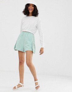 Мягкие шорты в стиле милитари ASOS DESIGN-Синий