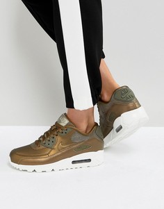 Золотистые кроссовки Nike Air Max 90 Premium-Золотой
