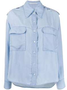 Stella McCartney рубашка из ткани шамбре с карманами