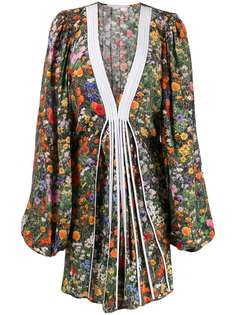 Stella McCartney плиссированное платье с цветочным принтом