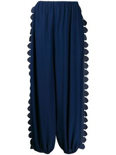 Stella McCartney брюки широкого кроя с фигурным краем