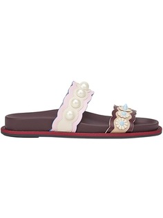 Fendi embellished double strap sandals