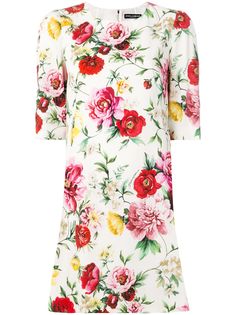 Dolce & Gabbana платье шифт с цветочным принтом