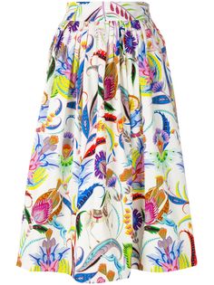 Etro расклешенная юбка с цветочным принтом