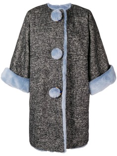 Dolce & Gabbana пальто свободного кроя с меховой оторочкой