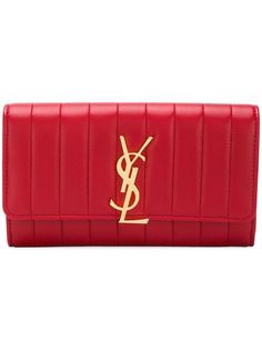 Saint Laurent стеганый кошелек с декором Monogram