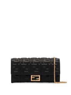 Fendi клатч Baguette с тисненым узором FF