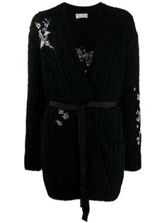 RedValentino кардиган с цветочной вышивкой