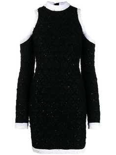 Balmain трикотажное платье с открытыми плечами