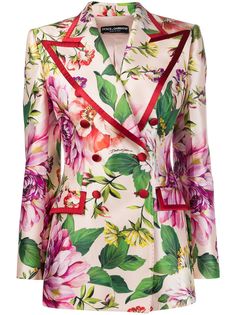Dolce & Gabbana двубортный блейзер с цветочным принтом