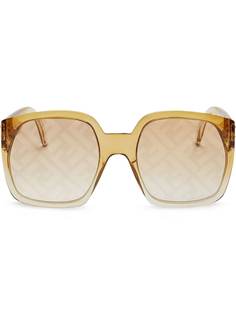 Fendi FF-printed square sunglasses