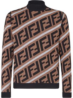 Fendi жаккардовый джемпер Prints On