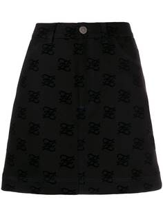 Fendi фактурная мини-юбка с логотипом
