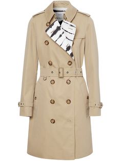 Burberry тренч с принтом на подкладке
