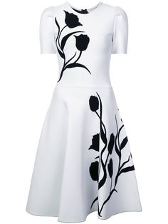 Carolina Herrera трикотажное платье и рисунком тюльпанов вязки интарсия