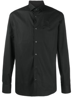 Philipp Plein рубашка с вышивкой Skull и длинными рукавами