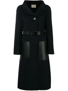 Fendi однобортное пальто с поясом