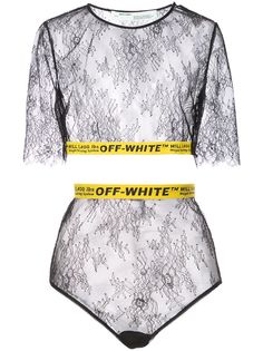 Off-White кружевное нижнее белье с принтом