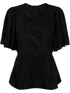 Isabel Marant топ с драпировкой и вышивкой