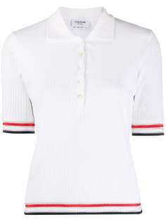 Thom Browne рубашка-поло в рубчик с контрастными полосками