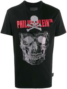 Philipp Plein футболка с декором Skull и логотипом