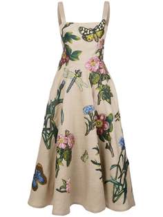 Oscar de la Renta расклешенное платье с цветочным узором