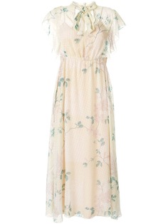 RedValentino платье в горох с цветочным принтом