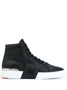 Philipp Plein высокие кеды с декором Skull
