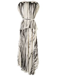 Proenza Schouler плиссированное платье в полоску с запахом