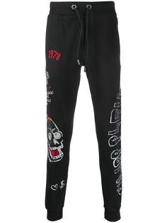 Philipp Plein спортивные брюки с принтом граффити