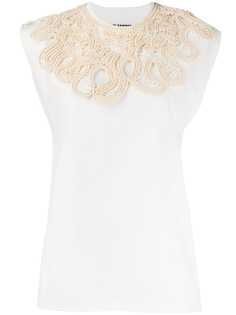 Jil Sander Macramé collar tank top