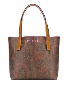 Etro сумка-шопер с узором пейсли и логотипом